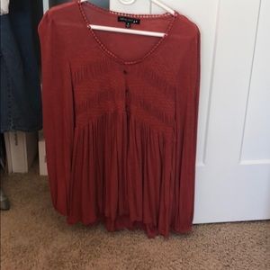 burnt orange long top